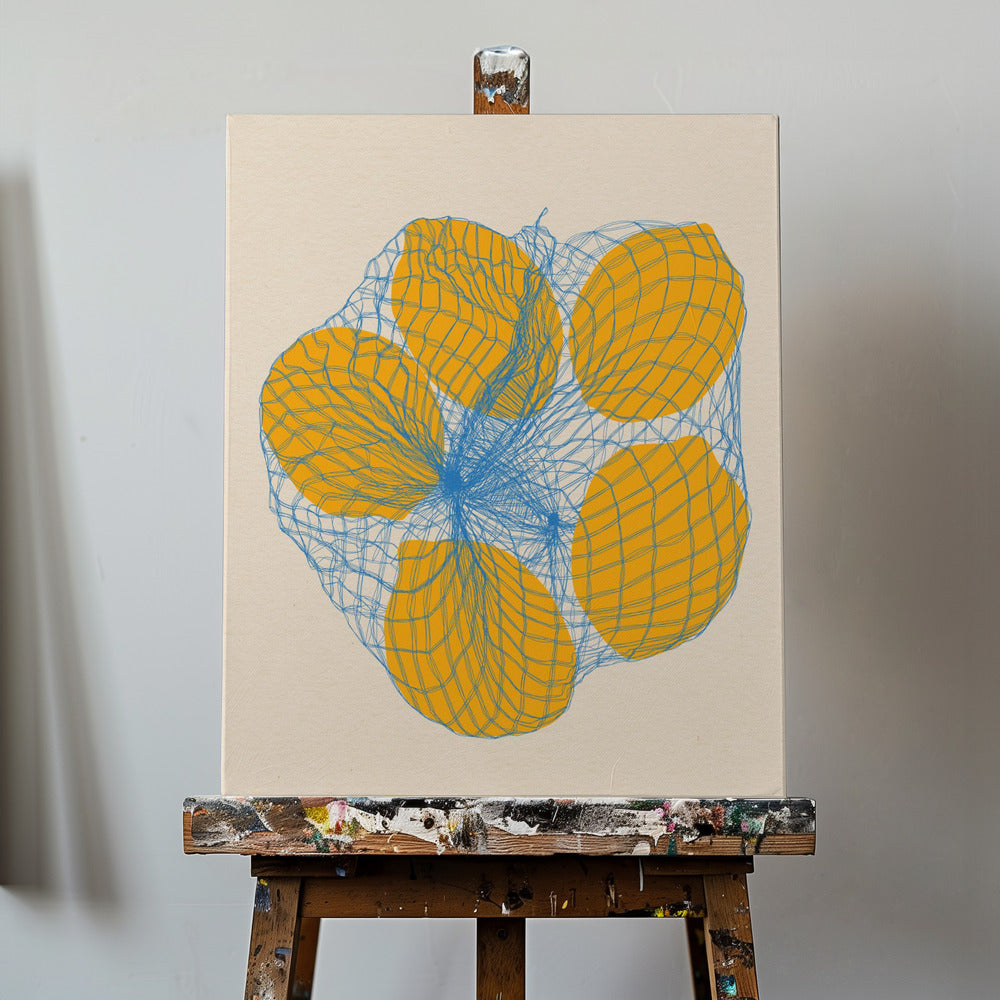 Five Lemons In a Net Bag | Canvas