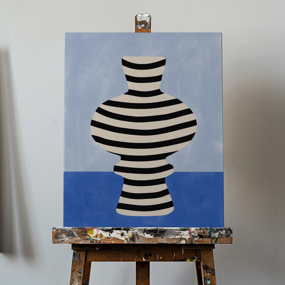 Gestreifte Vasenillusion | Leinwand-Bilder