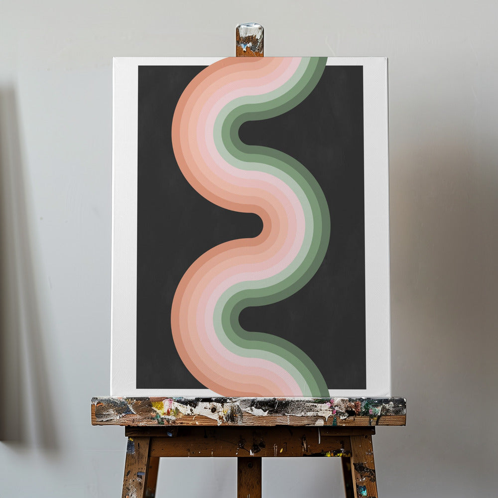 Aaltoileva kuvio kerrostetuilla pastellisävyillä | Canvastaulut