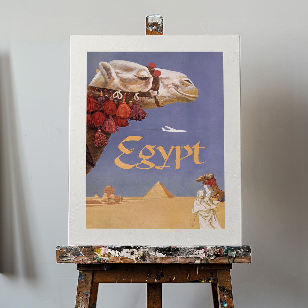 Egypt. Fly Twa (1960) Vintage Poster By David Klein | Canvas