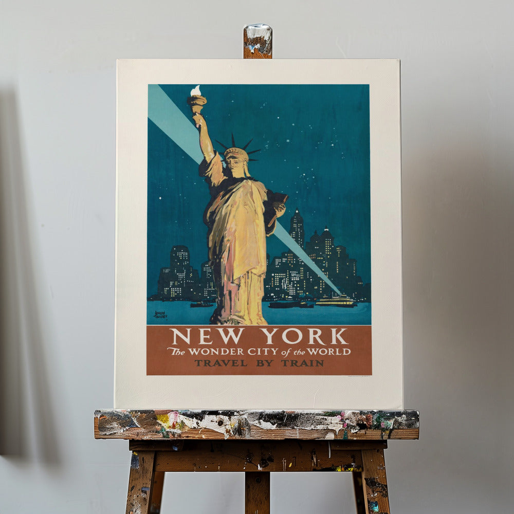 Nowy Jork, cudowne miasto świata Podróż pociągiem (1927) Plakaty - Wydruki Artystyczne Przez Adolph Treidler | Wydruki na łótnie