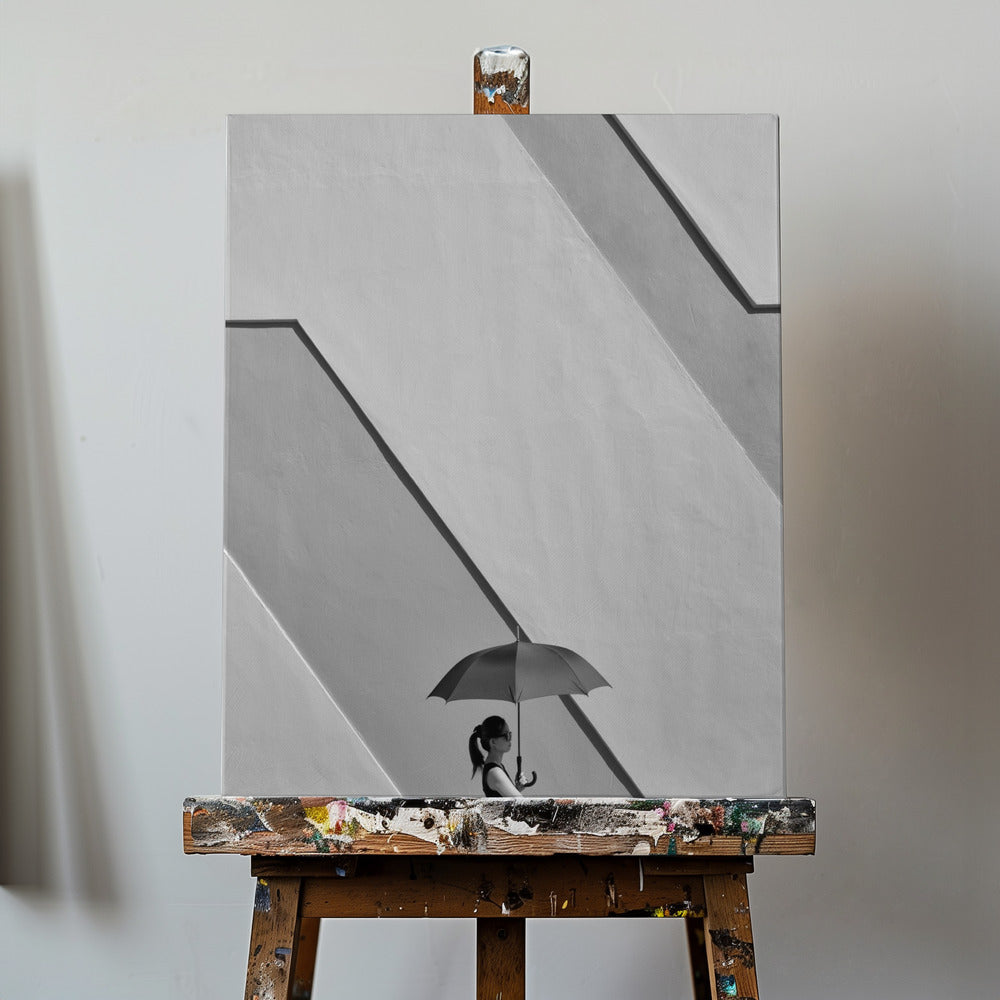 Frau mit Regenschirm | Leinwand-Bilder