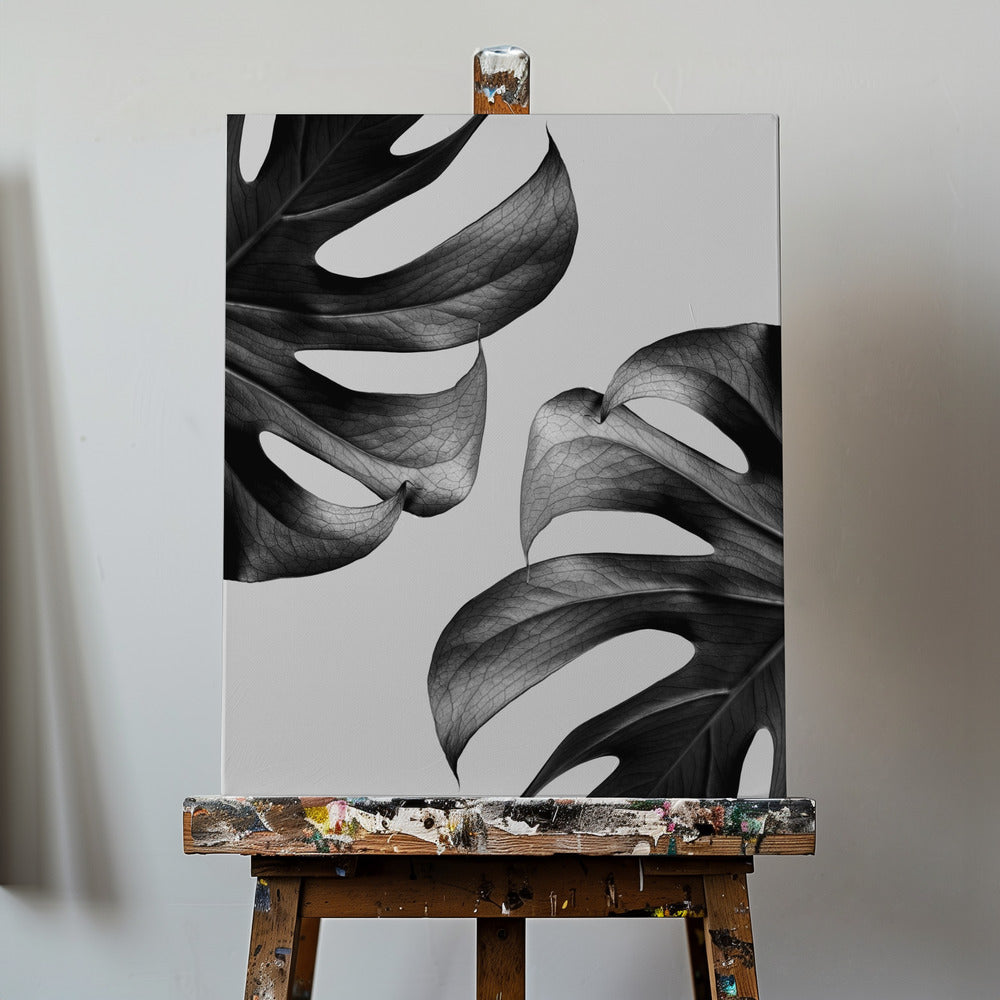 Monochrome Mostera Poster | Canvas