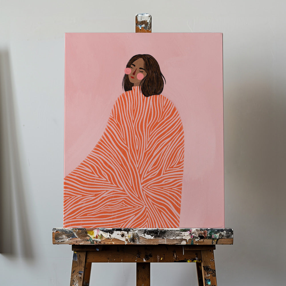 Nainen pyörteiden kanssa | Canvastaulut