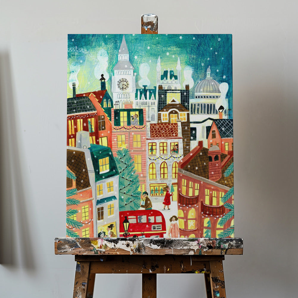 Weihnachts-London im Schnee | Leinwand-Bilder