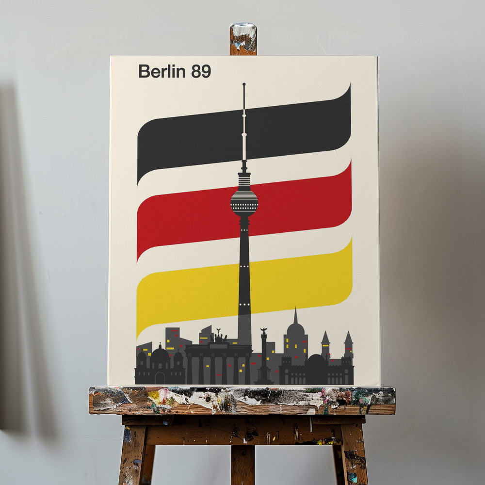 Berlin Retro Reisedruck | Leinwand-Bilder