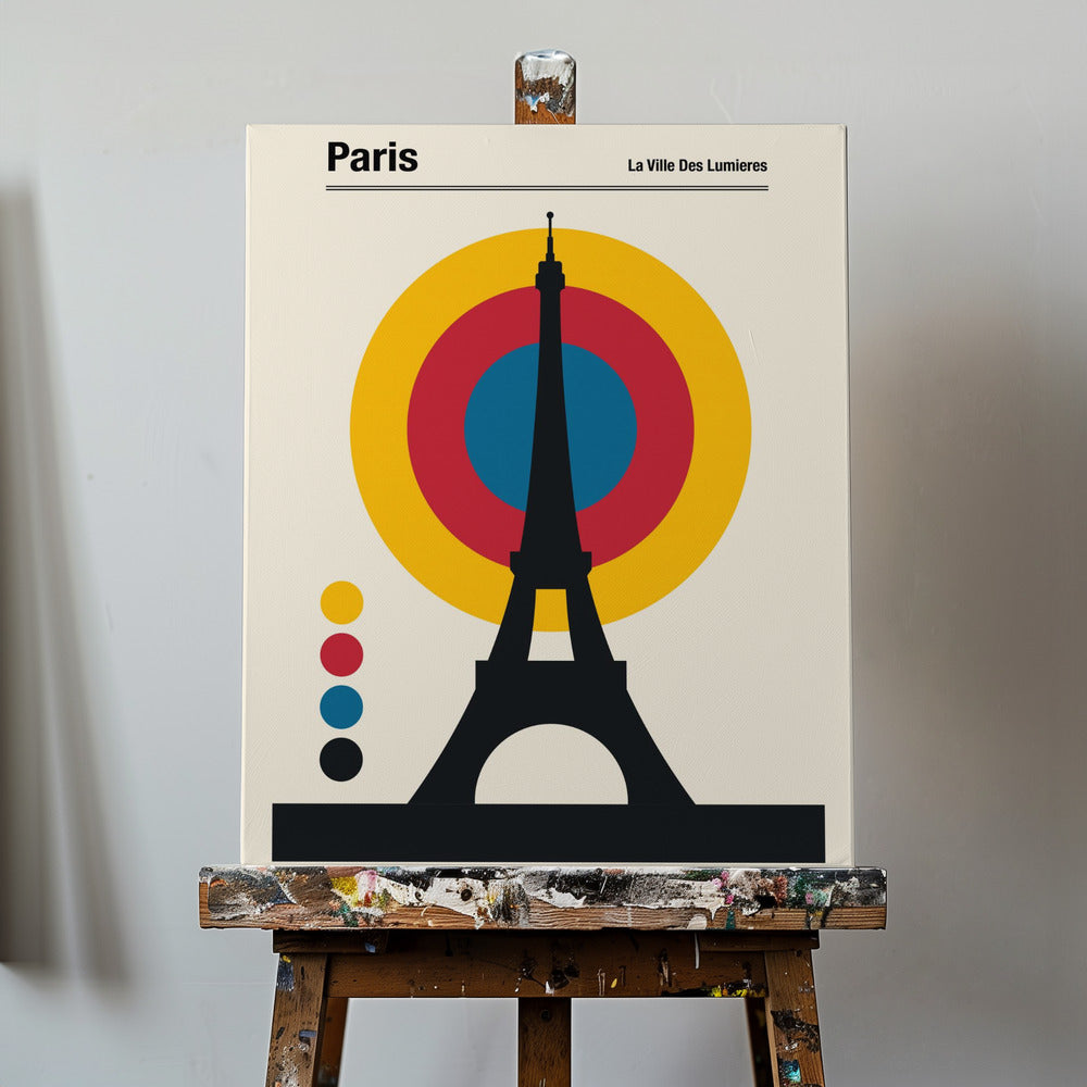 Paris Eiffel Tower Retro travel Print | Canvas