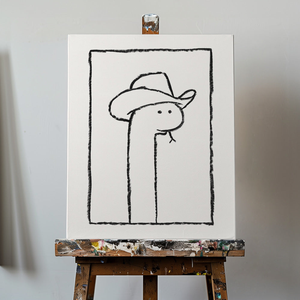 Squiggles, die Schlange im Stetson | Leinwand-Bilder
