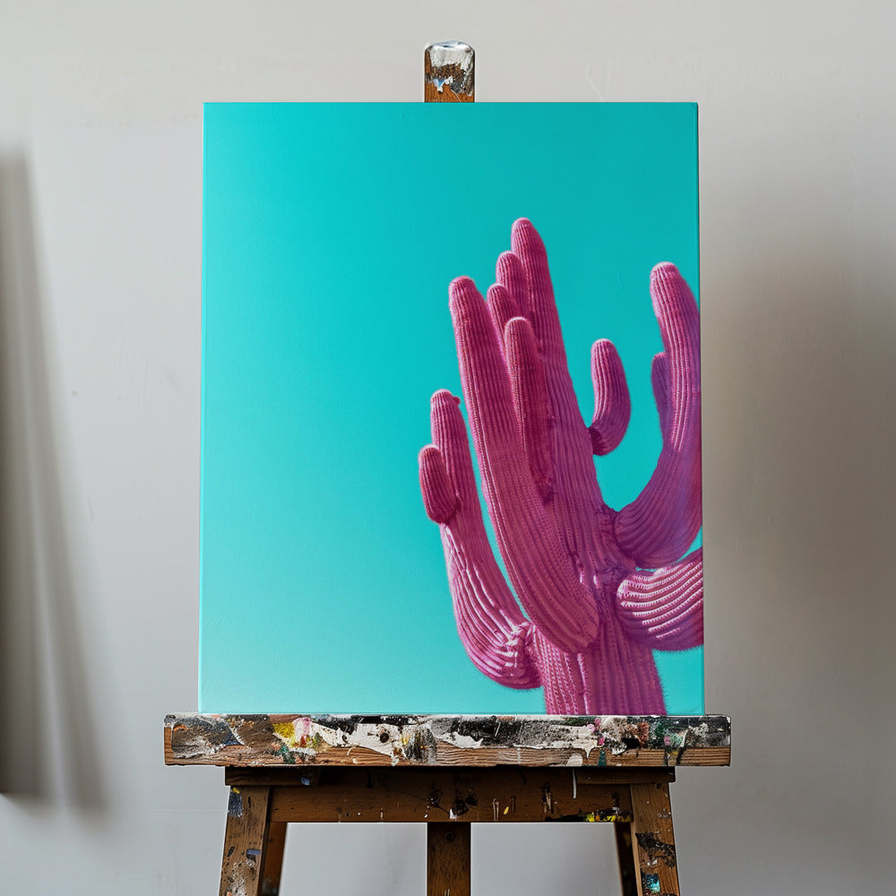 Saguaro w kolorze magenty i różu | Wydruki na łótnie