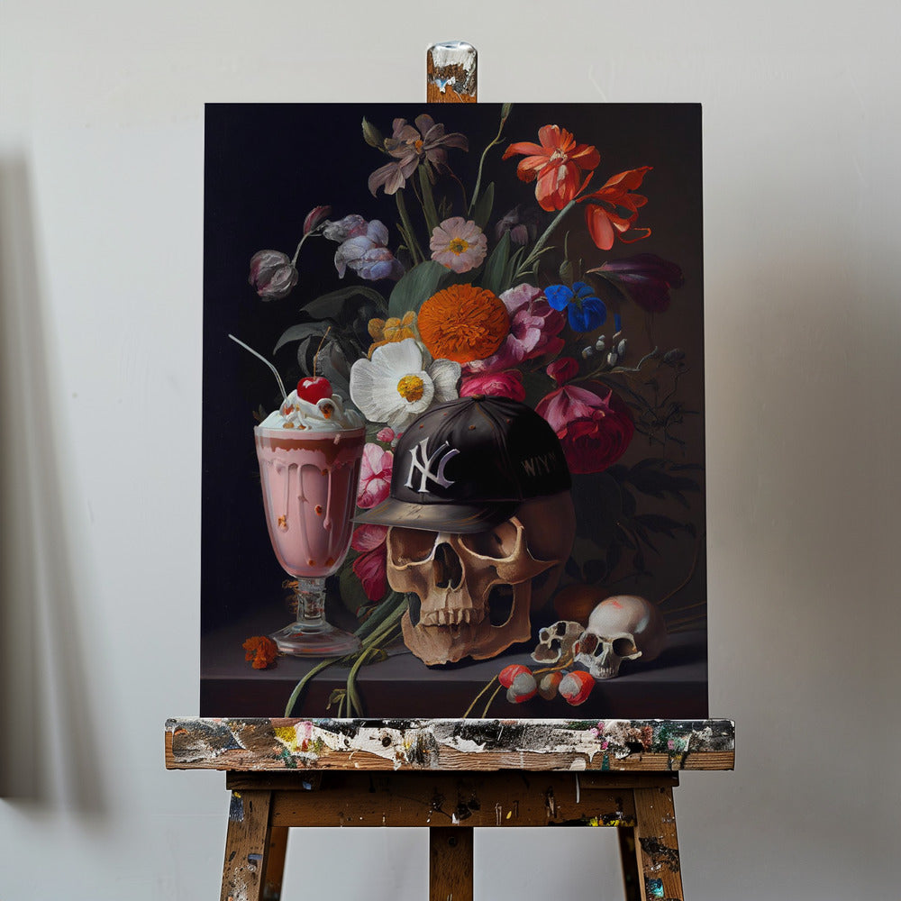 Totenkopf-Stillleben | Leinwand-Bilder