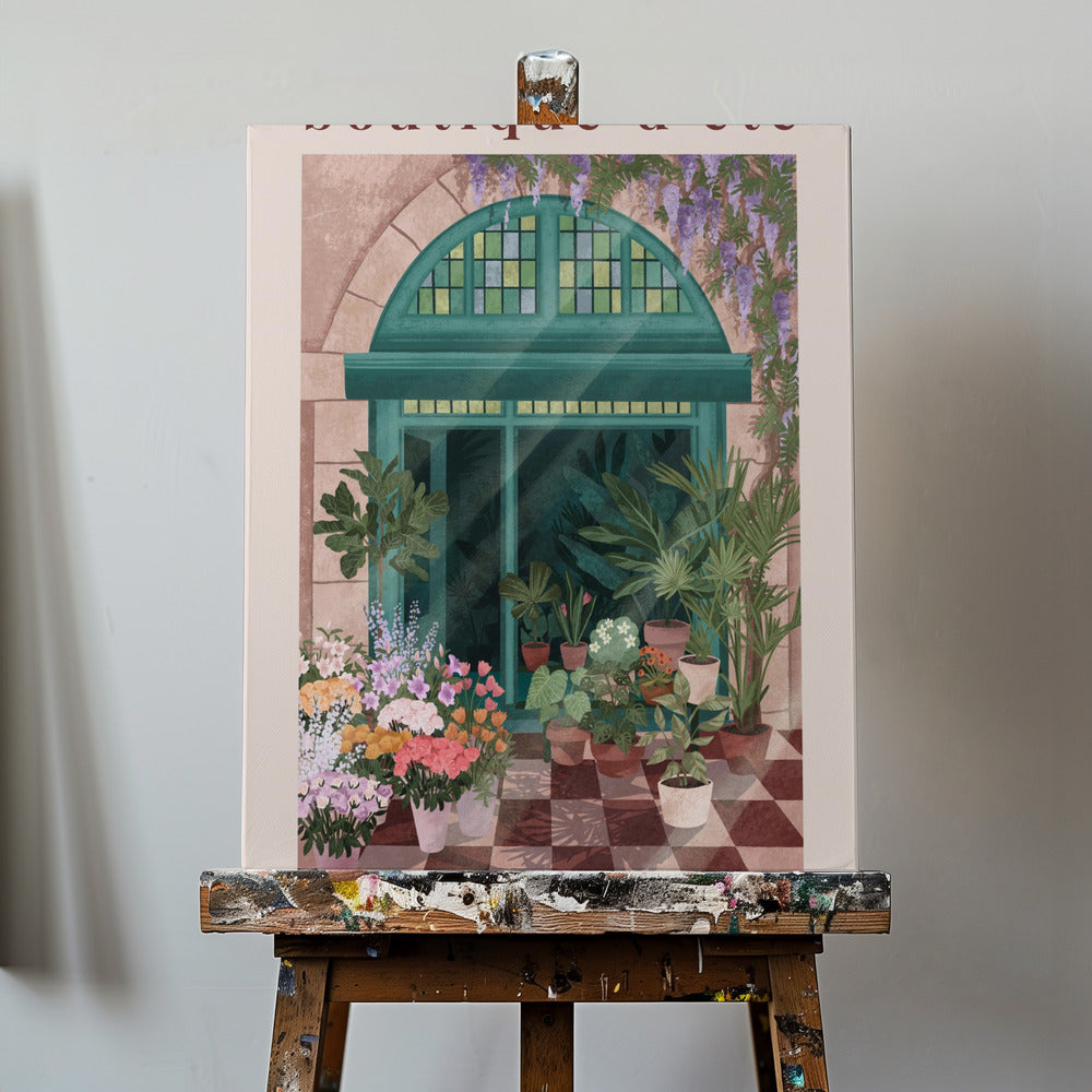 Französischer Blumenladen Poster - Kunstdruck | Leinwand-Bilder