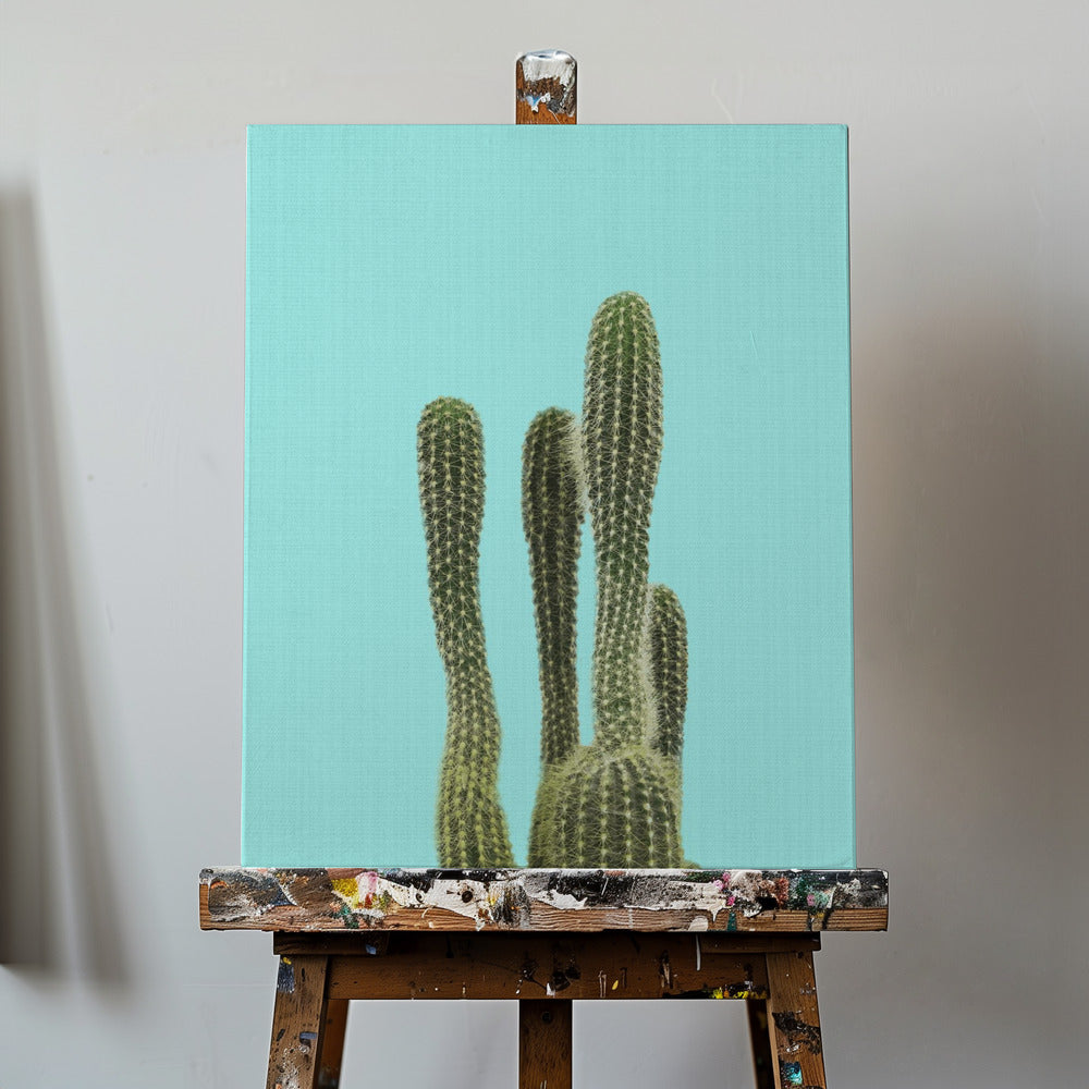 Türkisfarbener Kaktus | Leinwand-Bilder