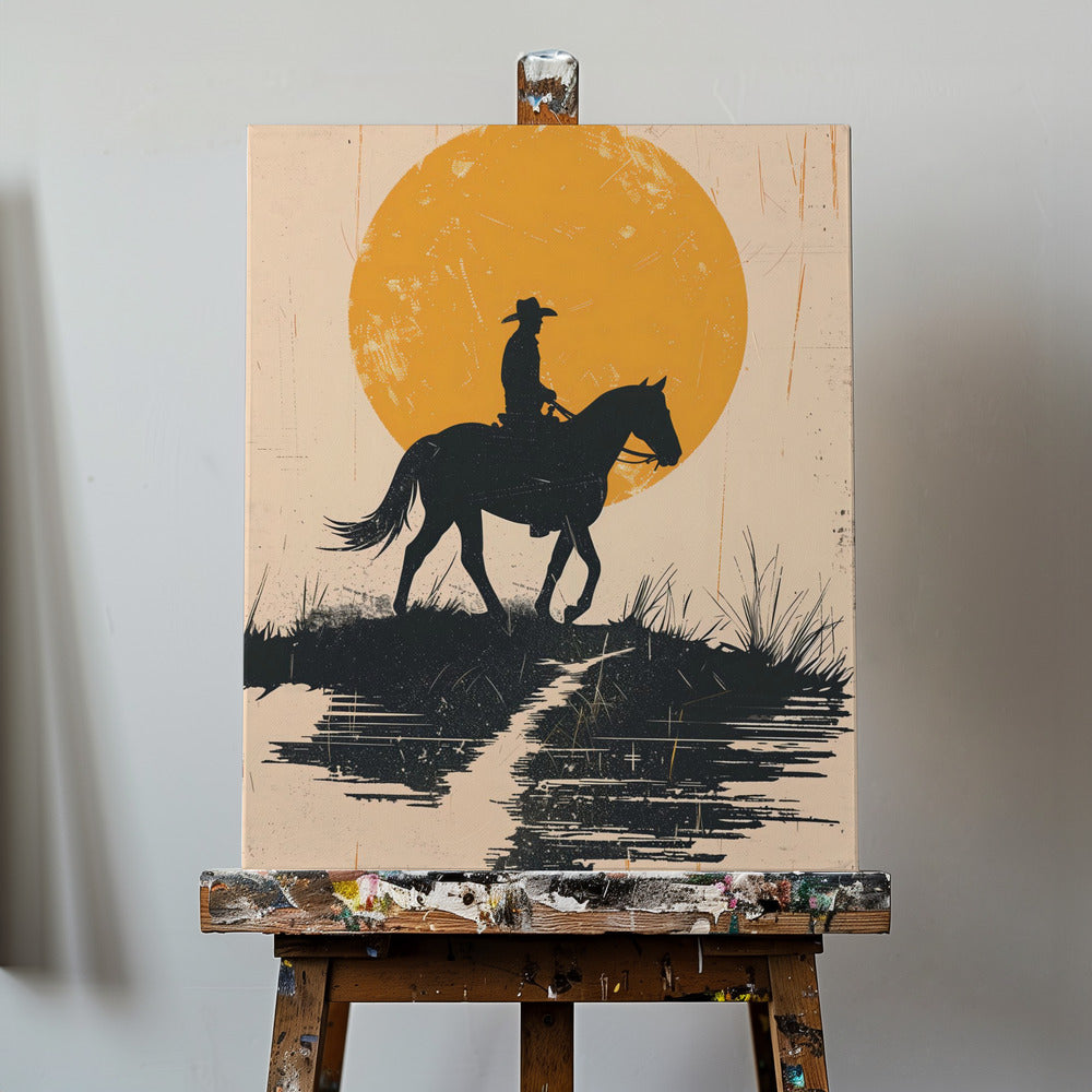 Vaquero al atardecer | Impresiones en Lienzo