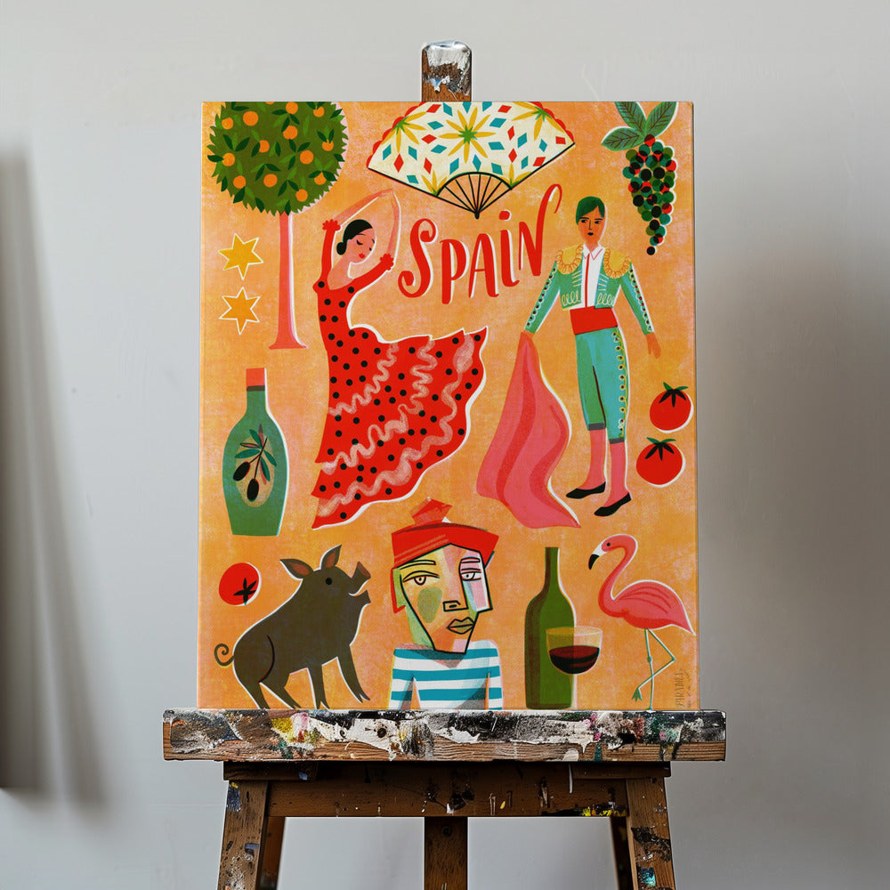 Seripainatus Vintage-matka Espanjaan | Canvastaulut