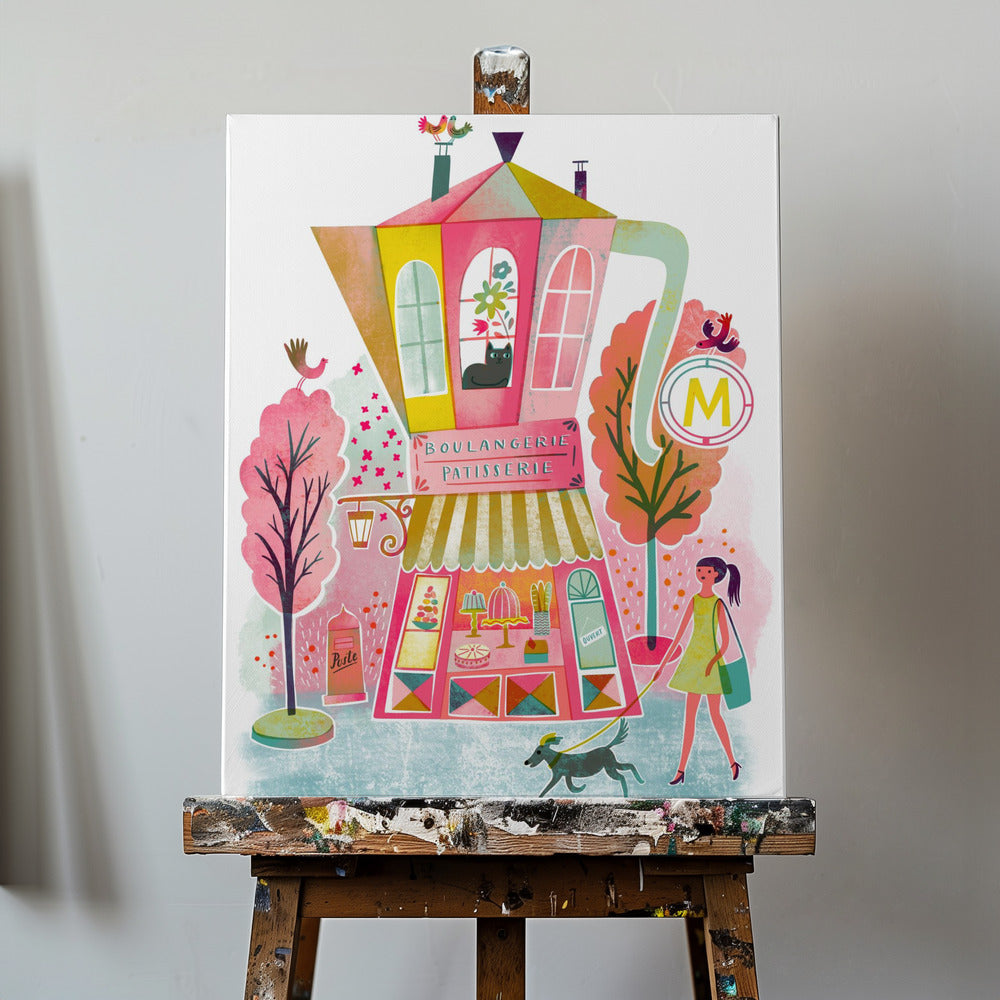 Ranskalainen kahvileivonnainen Vintage | Canvastaulut
