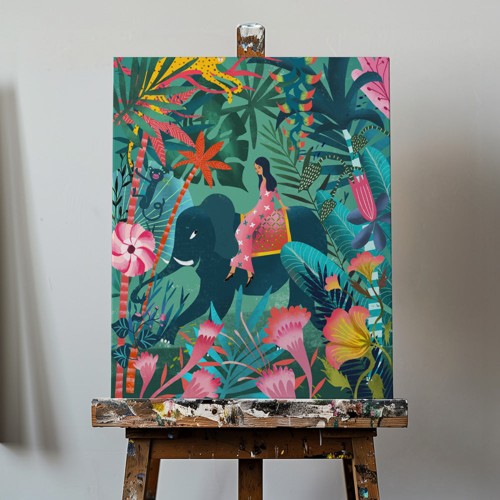 Elefanten-Dschungelritt | Leinwand-Bilder