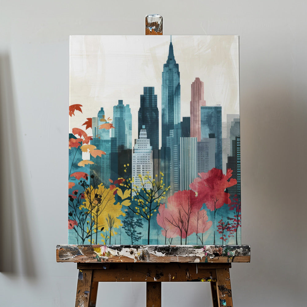 Nowojorski obraz cyfrowy akwarelowy (1) | Wydruki na łótnie
