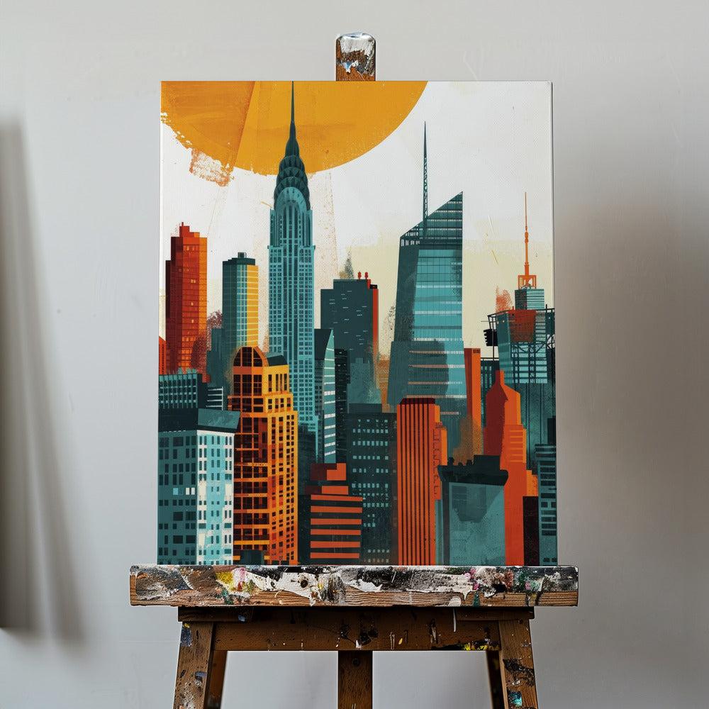 Nowojorski obraz cyfrowy akwarelowy (3) | Wydruki na łótnie