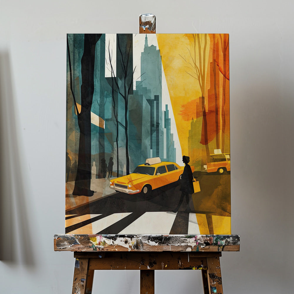 Nowojorski obraz cyfrowy akwarelowy (5) | Wydruki na łótnie