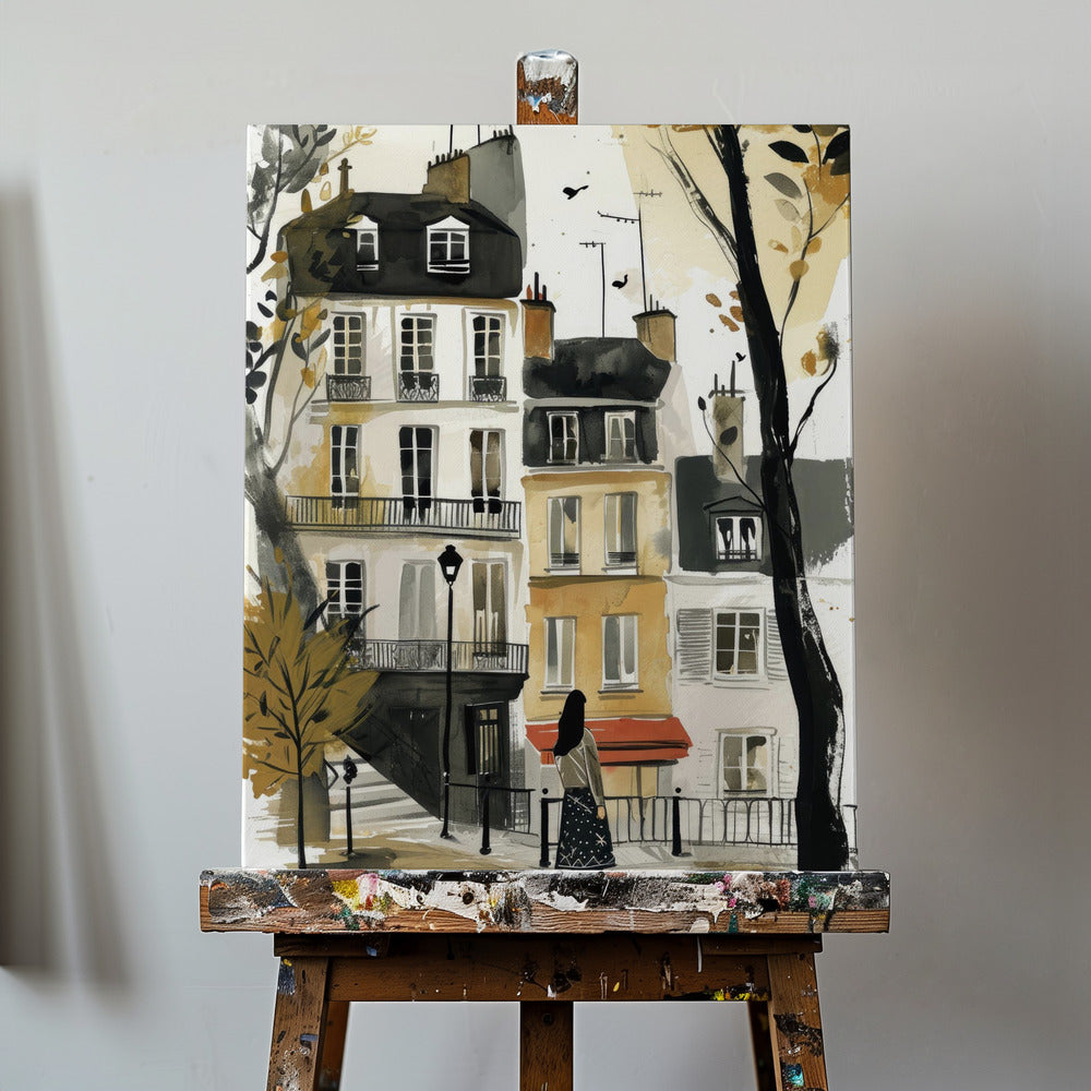 Digitales Aquarellgemälde „Paris“ (2) | Leinwand-Bilder