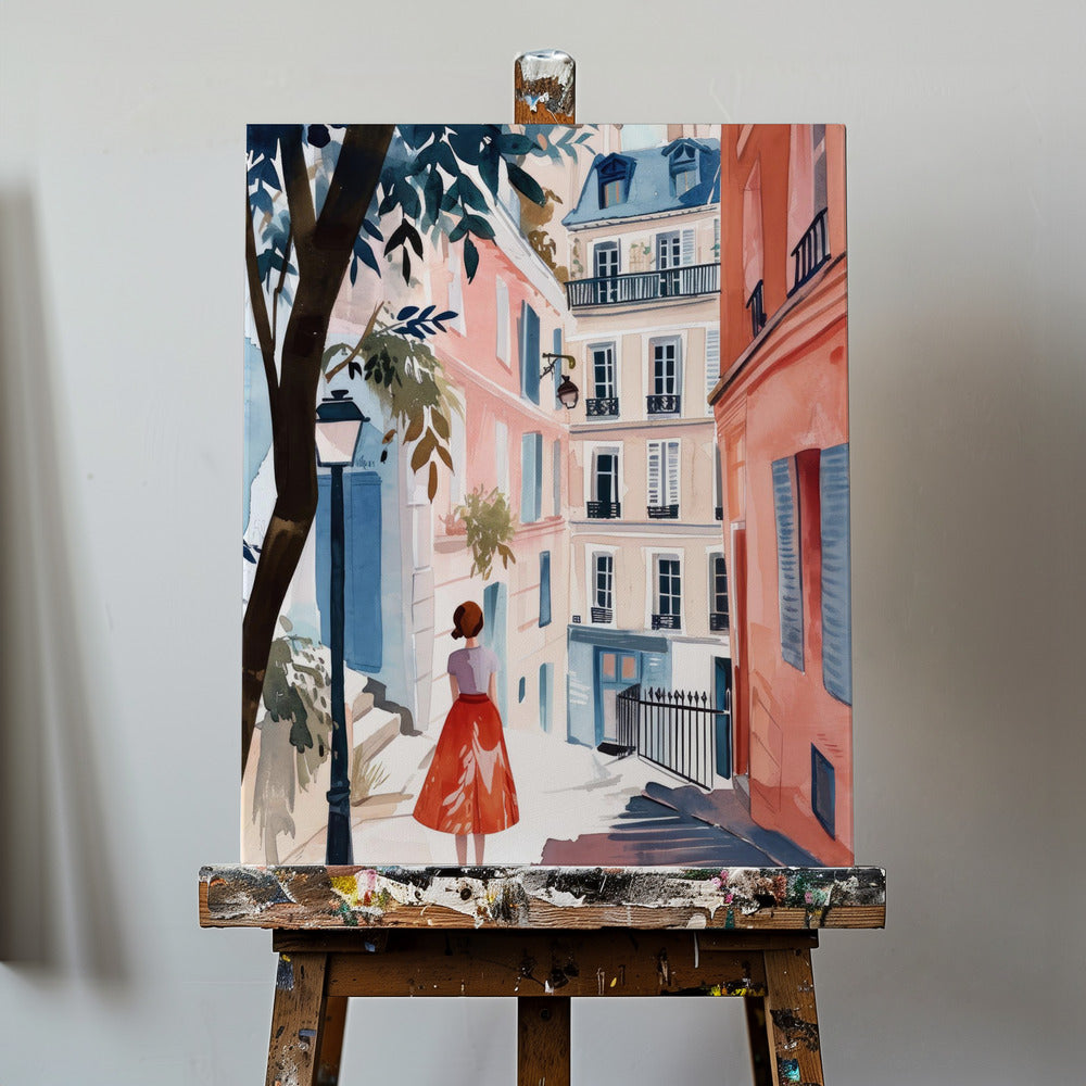 Digitales Aquarellgemälde „Paris“ (3) | Leinwand-Bilder