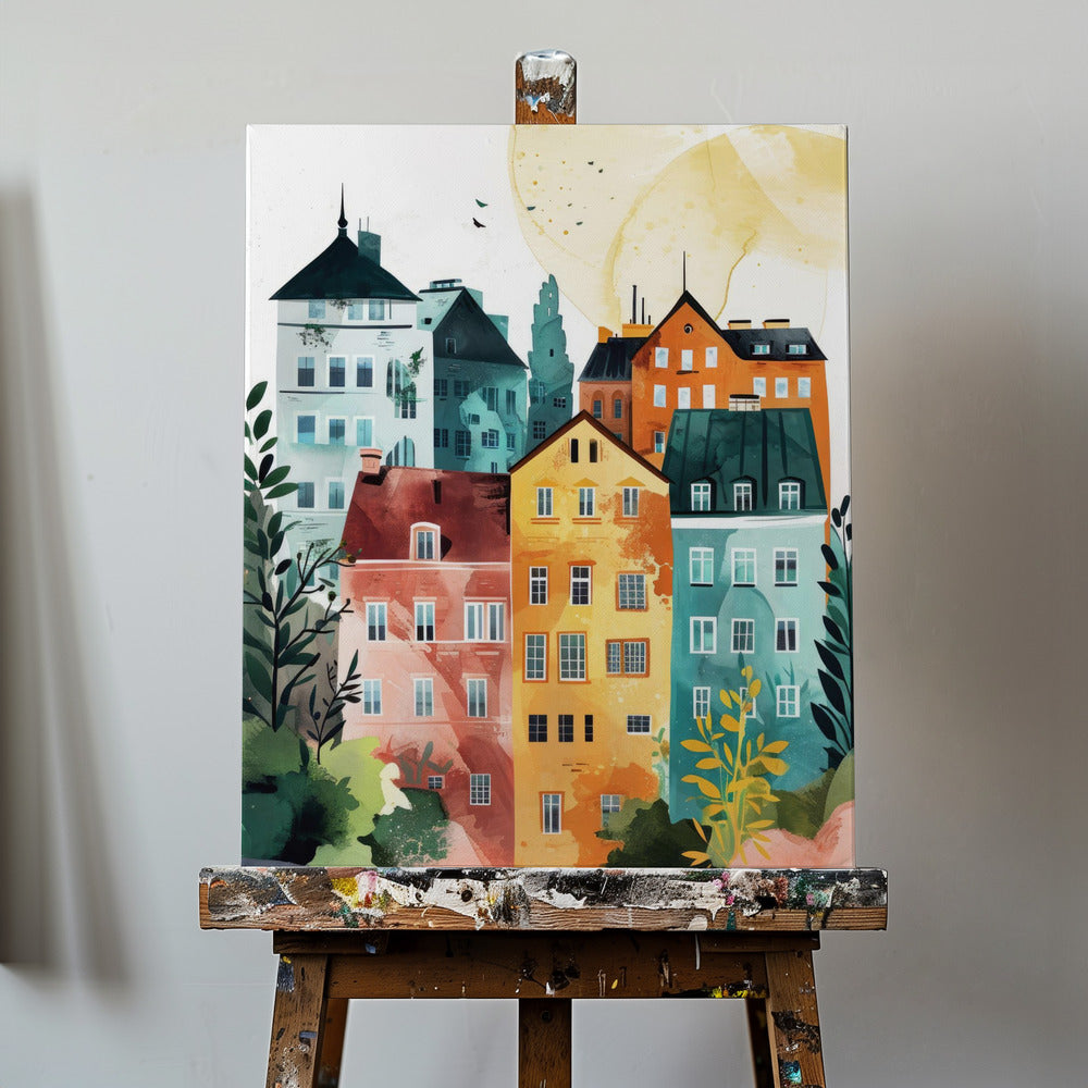 Warsaw Watercolor Digital Painting | Canvas
