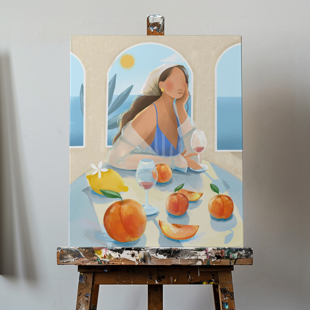 Ragazza con le pesche | Stampe su Tela