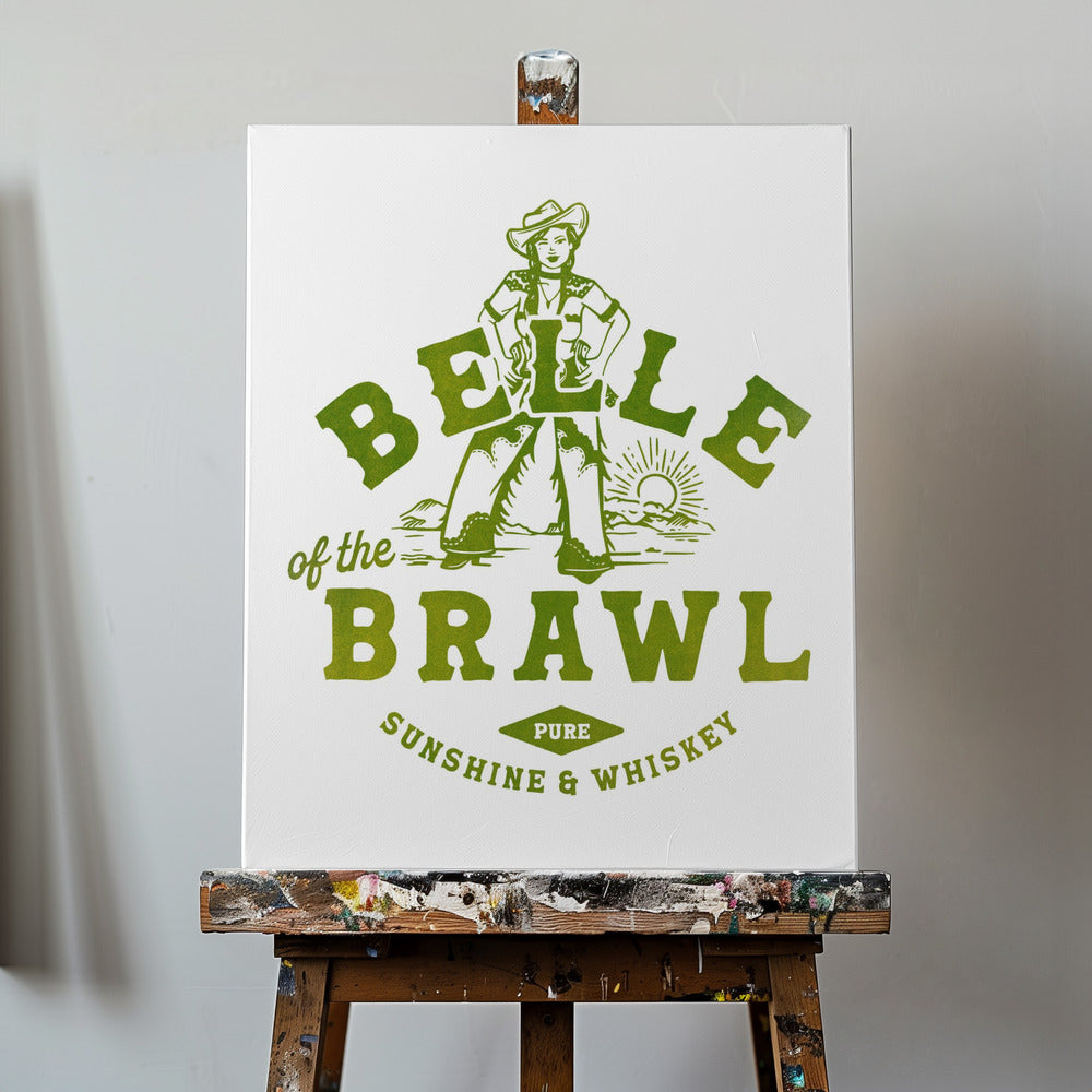 Belle Of The Brawl -cowgirl-seinätaide | Canvastaulut