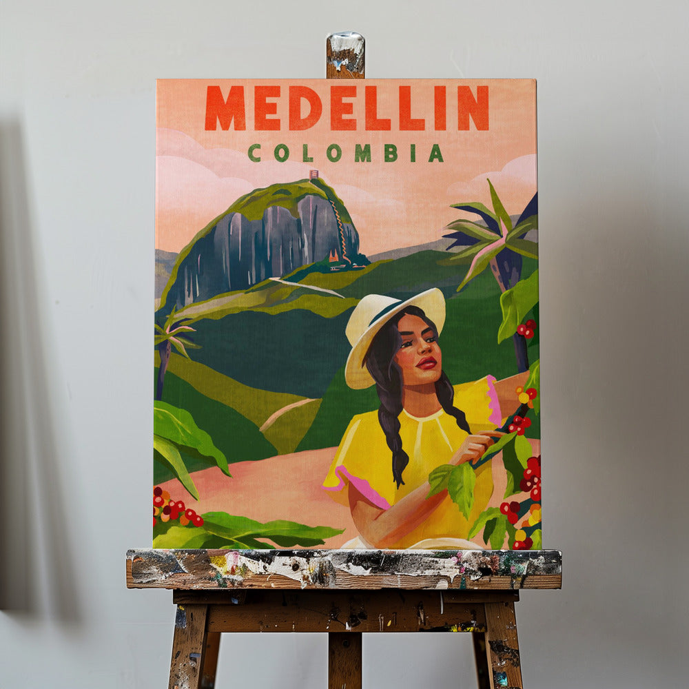 Medellin Colombia Travel Poster | Canvas
