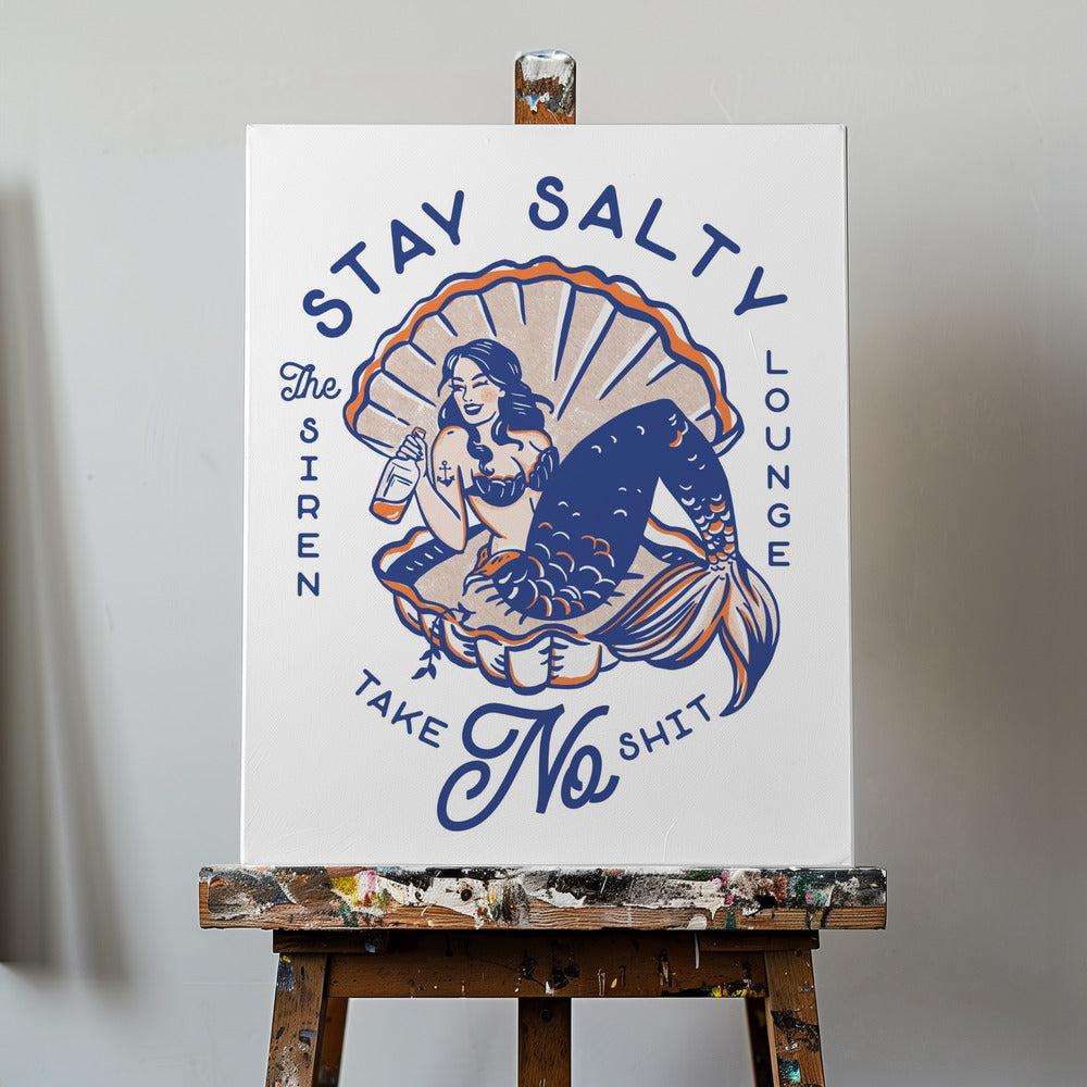 Stay Salty Siren Lounge Pin-Up Mermaid | Canvas