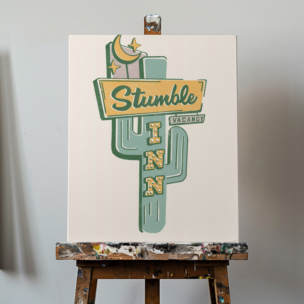 Stumble Inn Southwestern Roadside Motel Art | Canvas