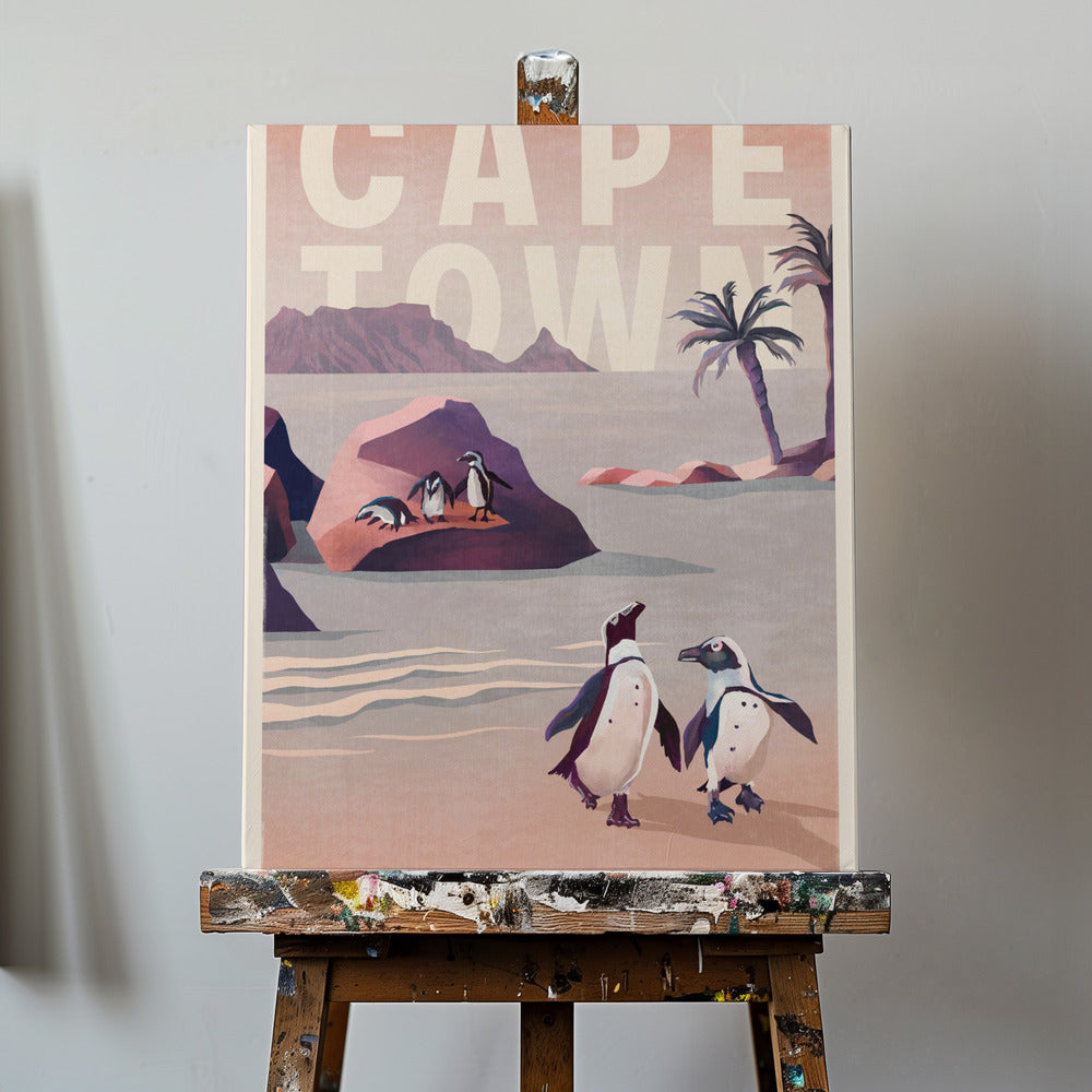 Kapstadt, Südafrika, Vintage-Reisekunst | Leinwand-Bilder