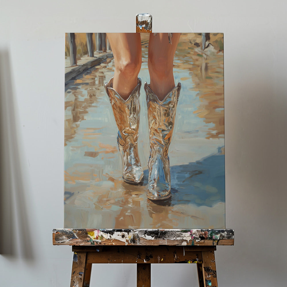 Srebrna kowbojka | Wydruki na łótnie