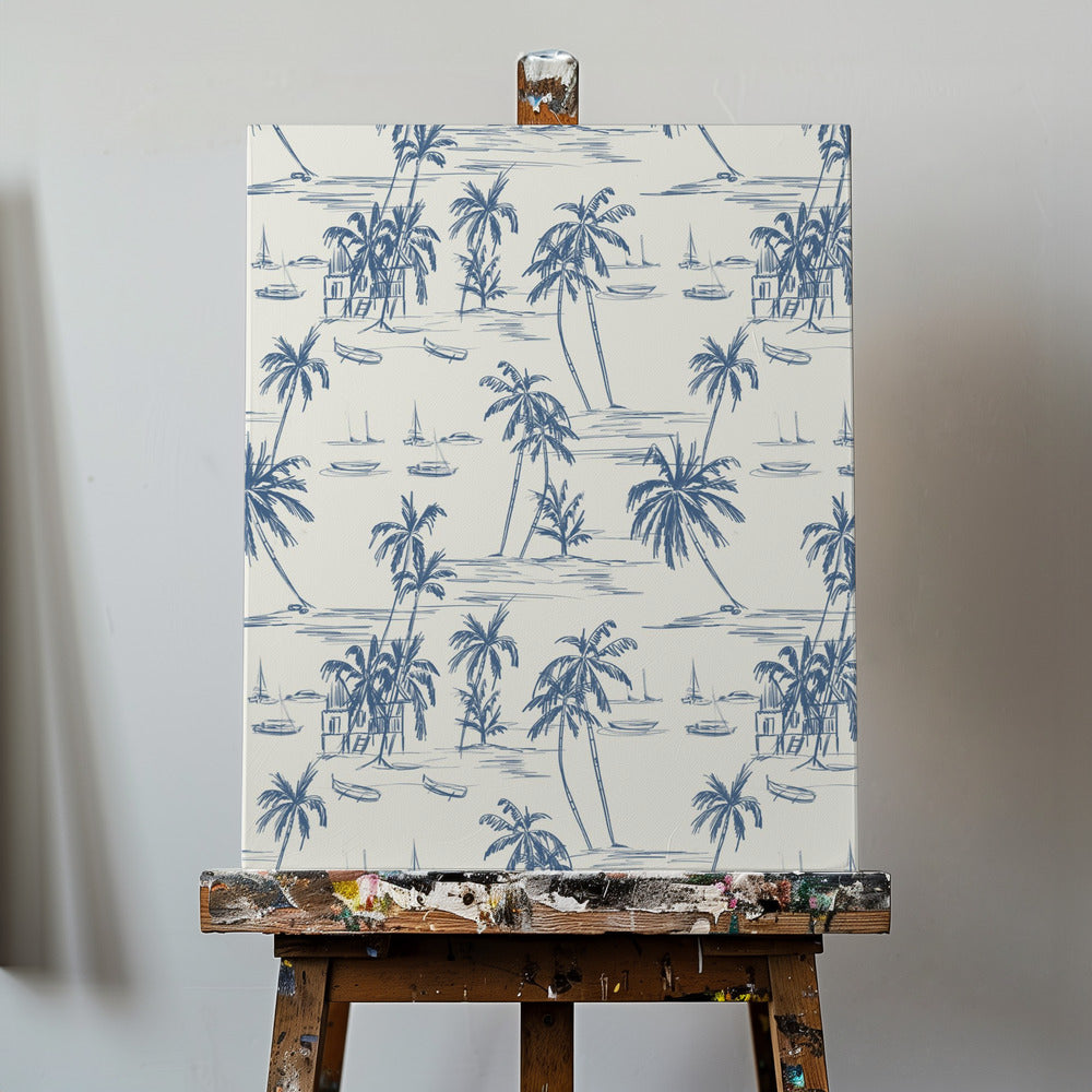 Blåt strandmønster | Lærredsbilleder