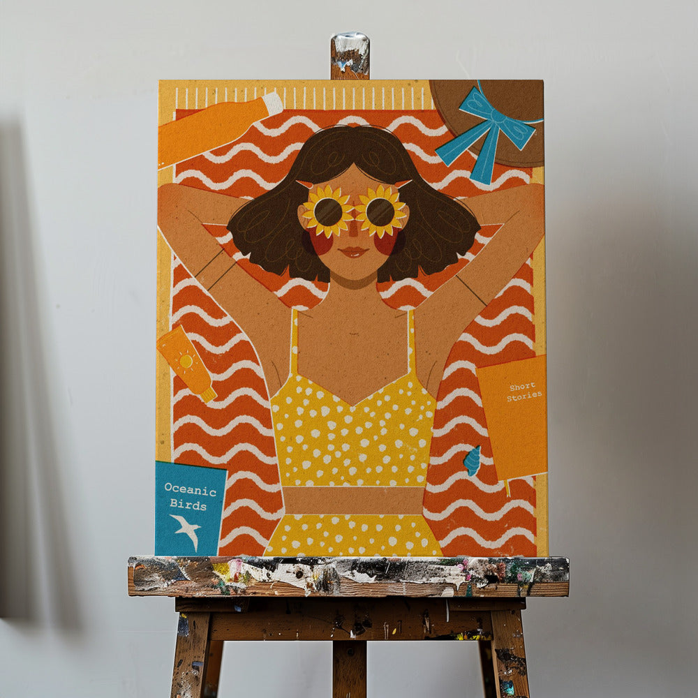 Ragazza in spiaggia | Stampe su Tela