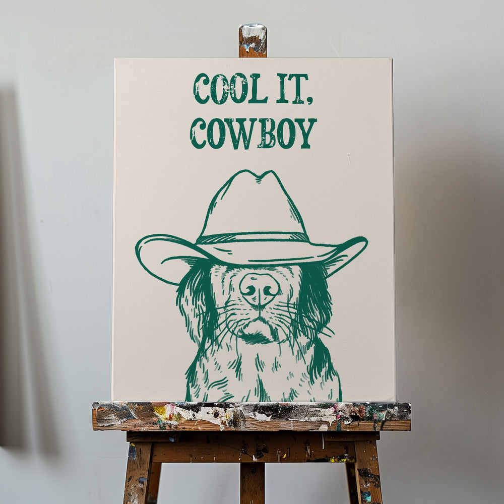 Cool it Cowboy Green | Canvas