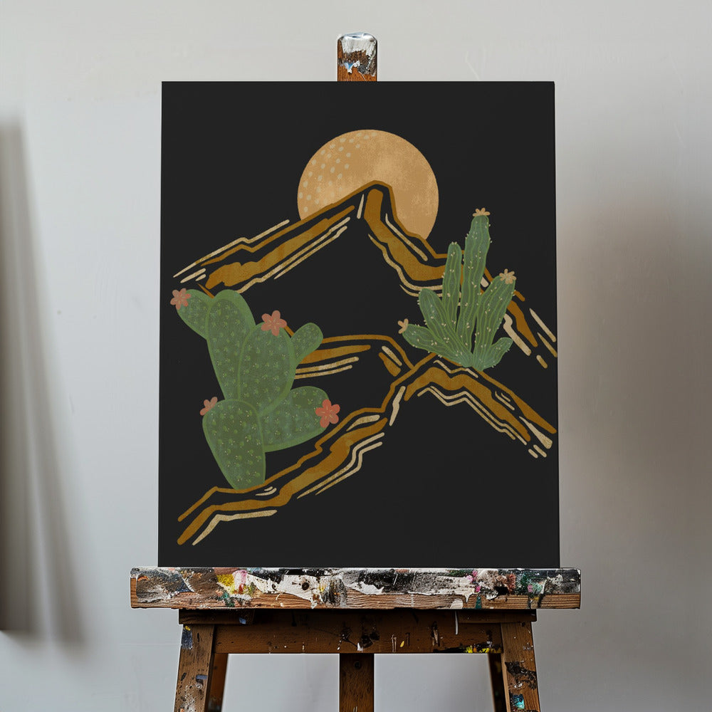Rocky Mountain and Cactus | Canvas