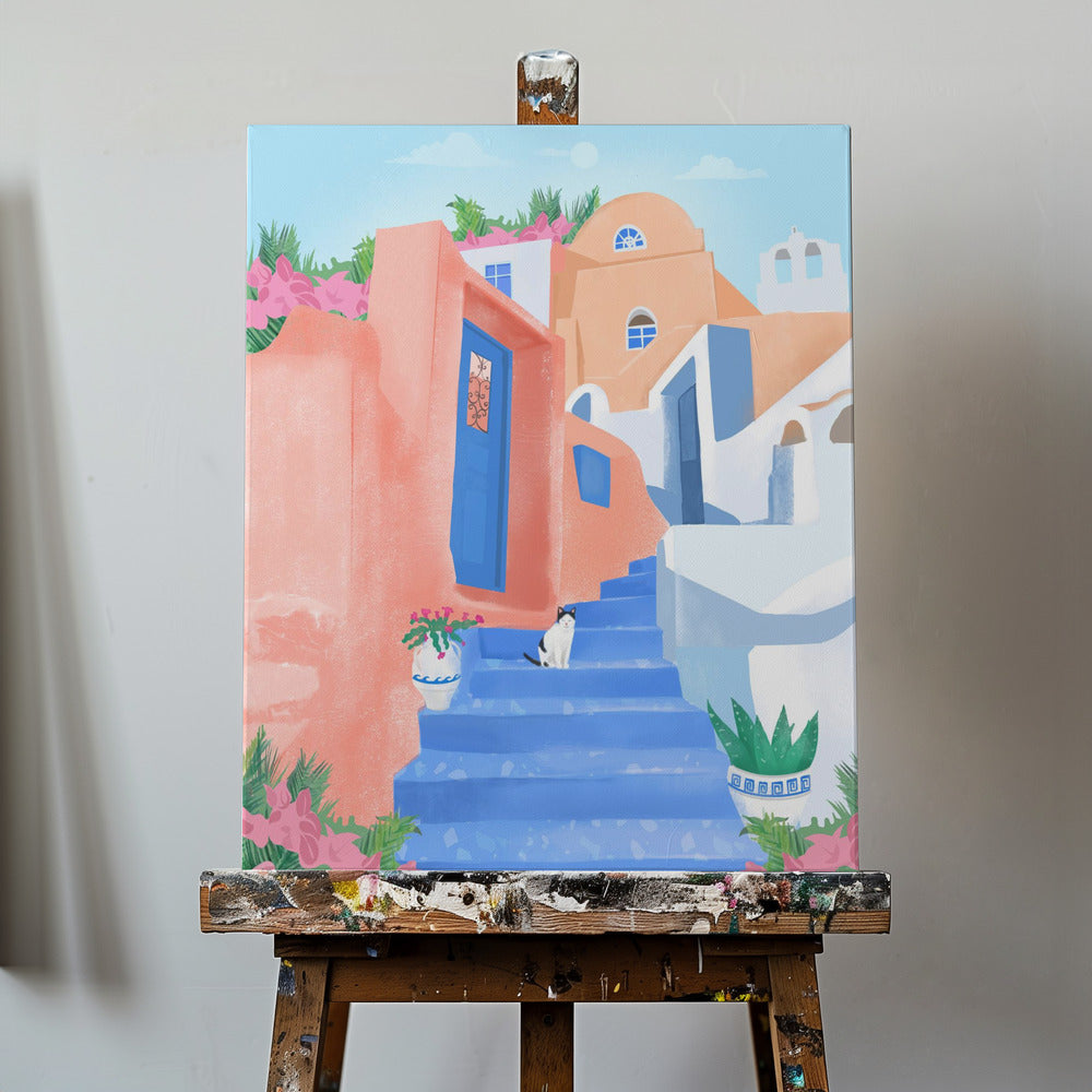 Santorini Street | Canvas