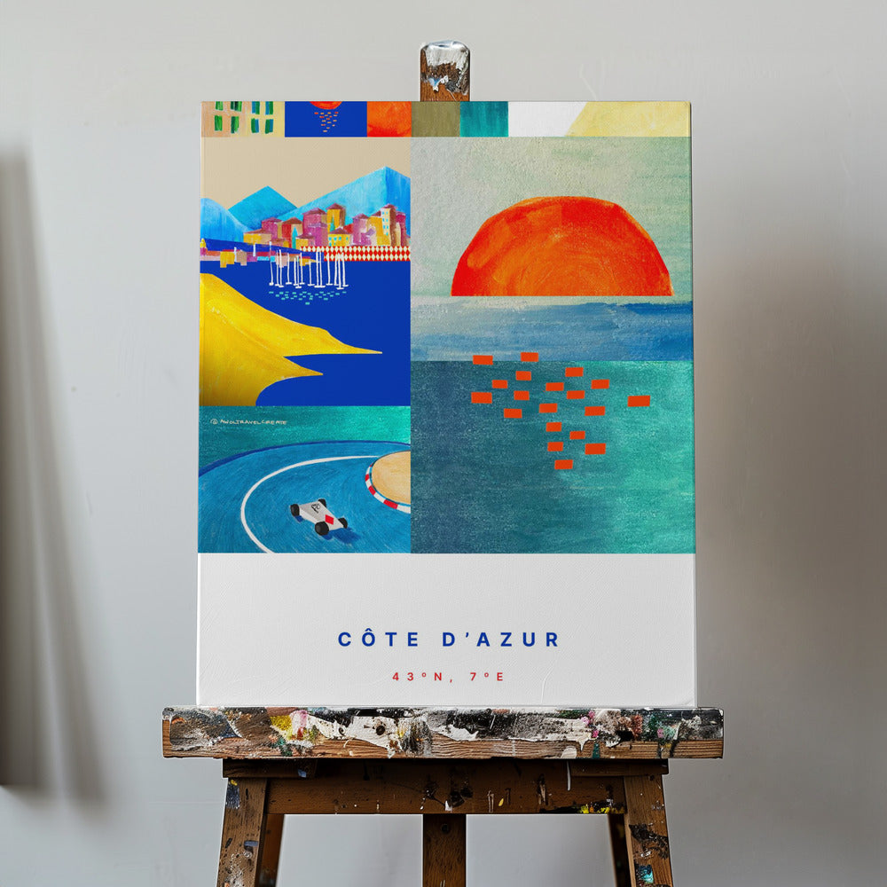 MODERN RIVIERA: COLOURFUL CÔTE D'AZUR POSTER | Canvas