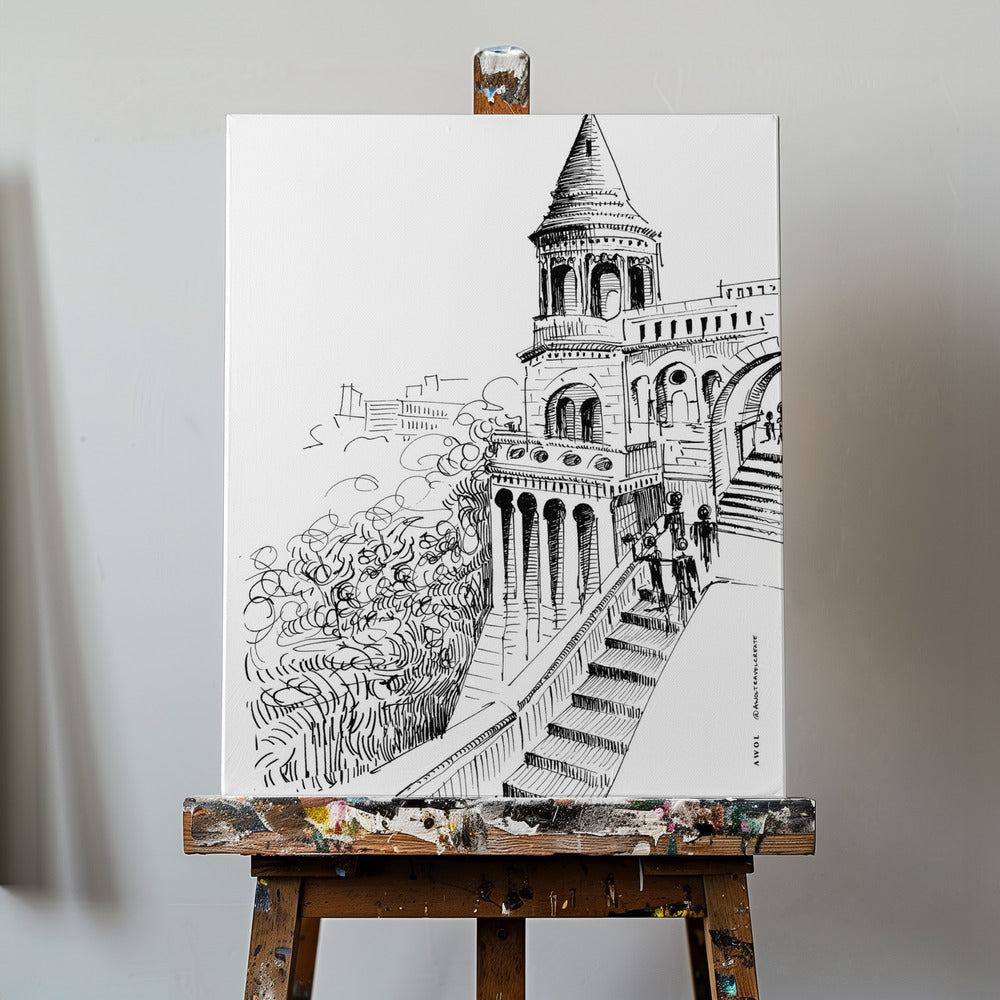 Bajkowy Zamek w Budapeszcie, Węgry, wydruk artystyczny | Wydruki na łótnie