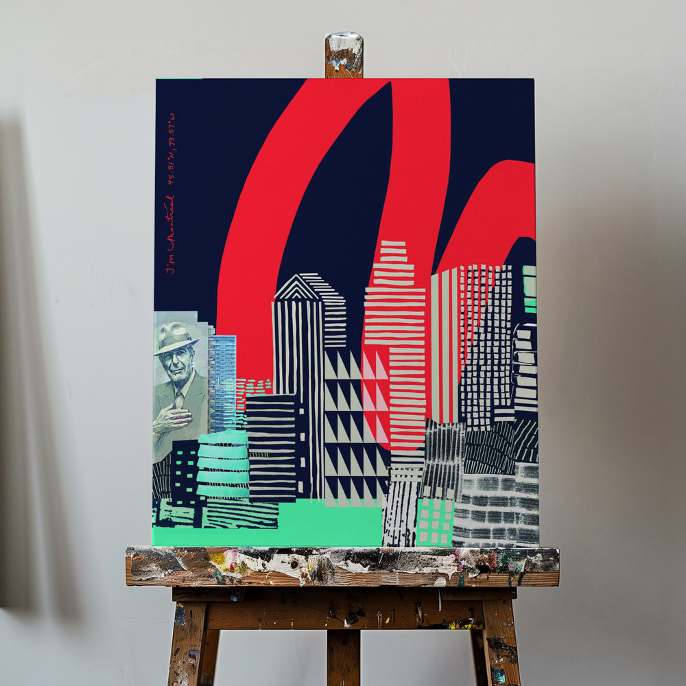 Urban Skyline Art, Montreal City Graphic Wall Poster | Canvas