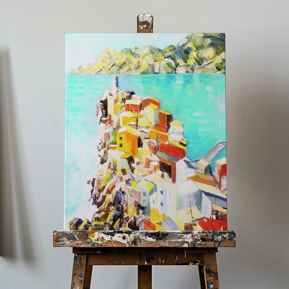 Bunte Stadt am Mittelmeer, Italien Wandkunst | Leinwand-Bilder