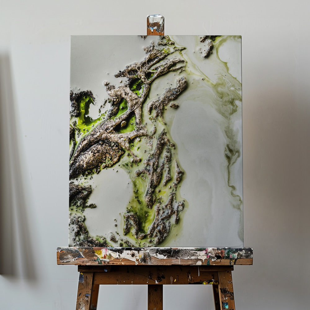 Contemporary Art - Olive Enigma -  Green accent | Canvas