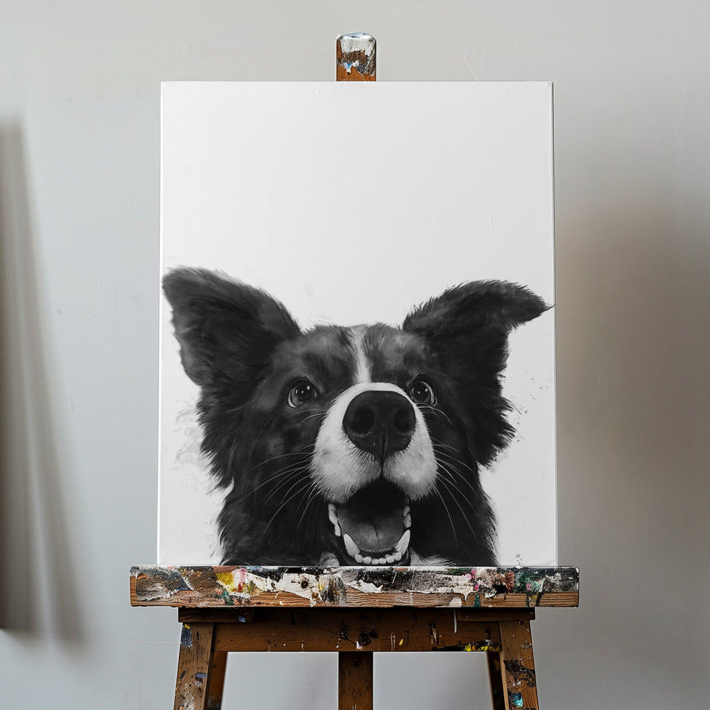 Sguardo canino gioioso | Stampe su Tela