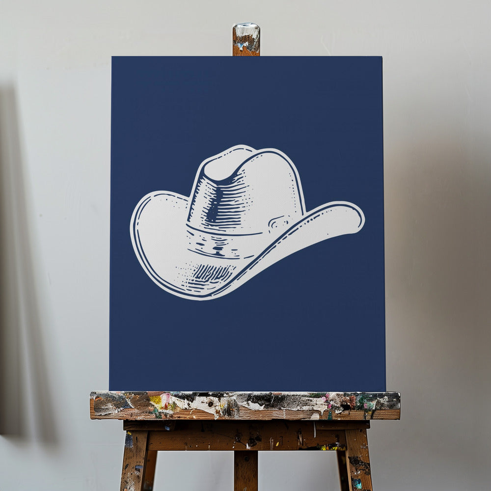 Granatowy kapelusz kowbojski | Wydruki na łótnie