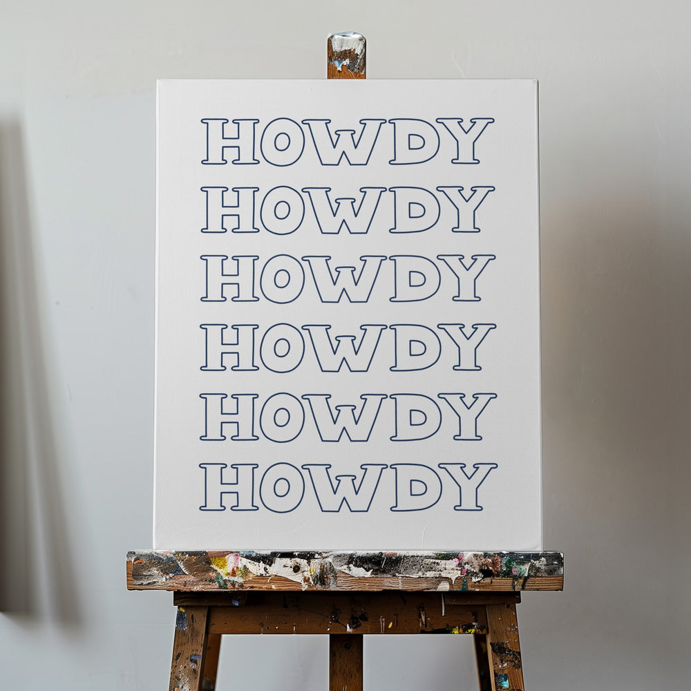 Navy Blue Howdy | Canvas