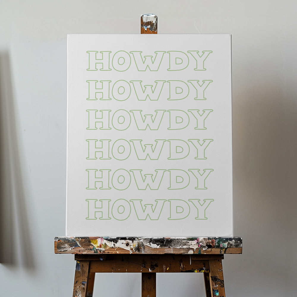 Salbeigrün Howdy | Leinwand-Bilder