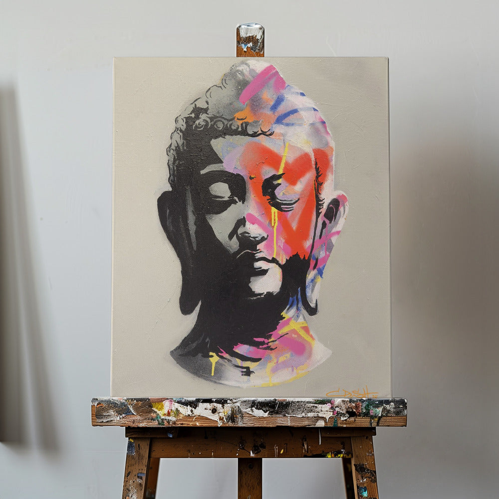 Lebendige Buddha-Büste | Leinwand