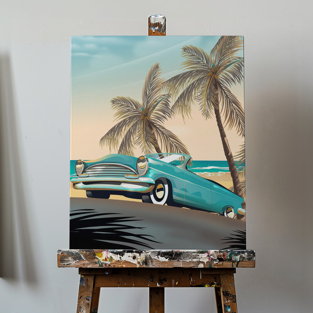 Vintage Strandurlaub | Leinwand