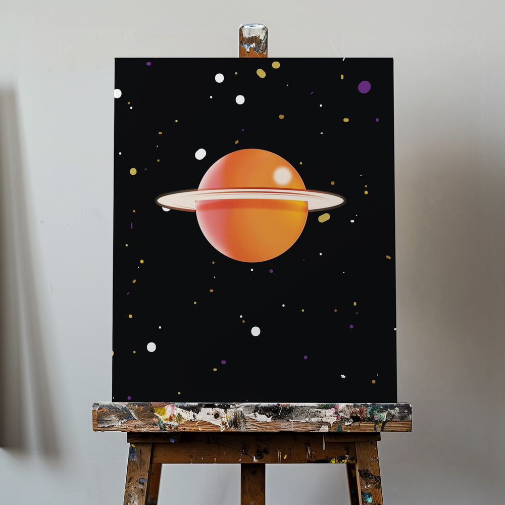 Retro Orange Planet | Canvas